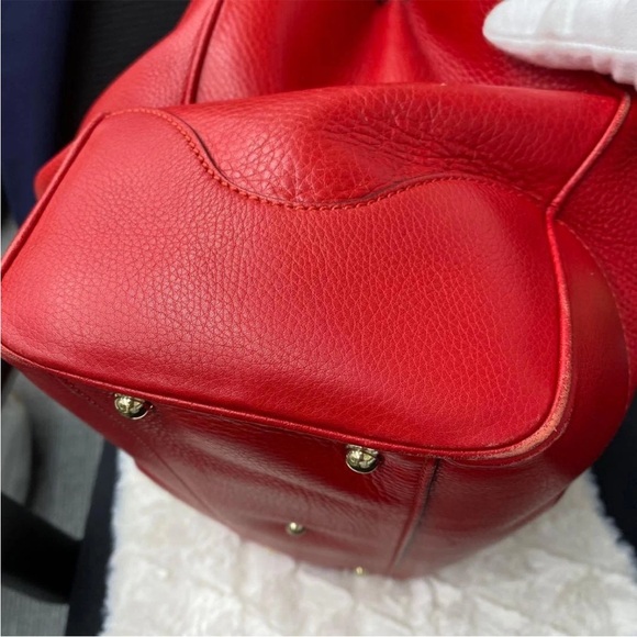 Gucci Red Tote with Bamboo Handles - Picture 7 of 8